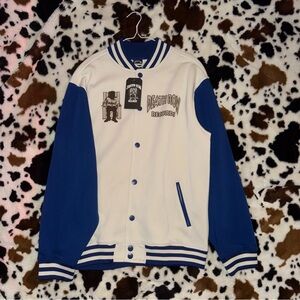 Blue and White Varsity Jacket